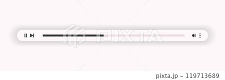 Minimized video player bar or audio player control panel Minimized video player bar or audio player control panel 119713689