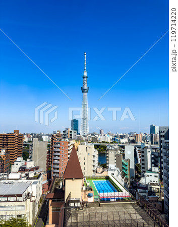 View of Tokyo SkyTree in Sumida City, Tokyo, Japan 119714220