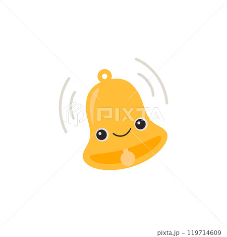 Cute bell character with smiling face 119714609
