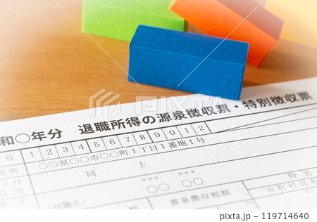 退職所得の源泉徴収票イメージ　退職給付制度　退職一時金 119714640