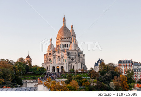 View of the hills of Montmartre and the Sacre Coeur Cathedral View of the hills of Montmartre and the Sacre Coeur Cathedral 119715099