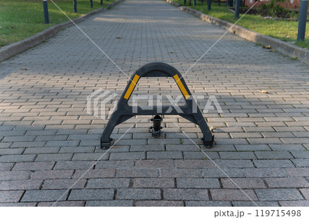 reserved parking lock barrier secure individual protection access car safety lot manual guard reserved parking lock barrier secure individual protection access car safety lot manual guard 119715498