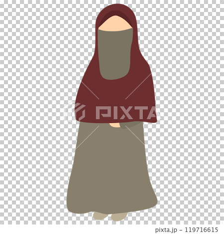 Beautiful woman in hijab with niqab 119716615