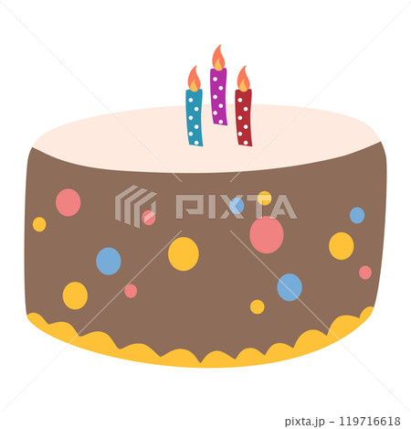 Flat birthday cake 119716618