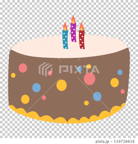Flat birthday cake 119716618