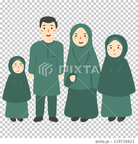 happy muslim family with children 119716622