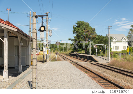 【美瑛町　美馬牛駅のホーム】 119716704