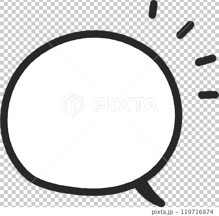 用粗魔術筆繪製的簡單手繪語音氣泡 用粗魔術筆繪製的簡單手繪語音氣泡 119716874