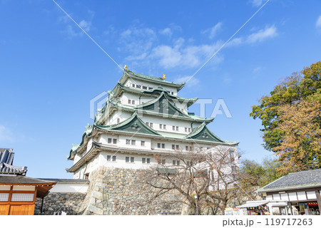 愛知県名古屋市 秋晴れの名古屋城天守 愛知県名古屋市 秋晴れの名古屋城天守 119717263