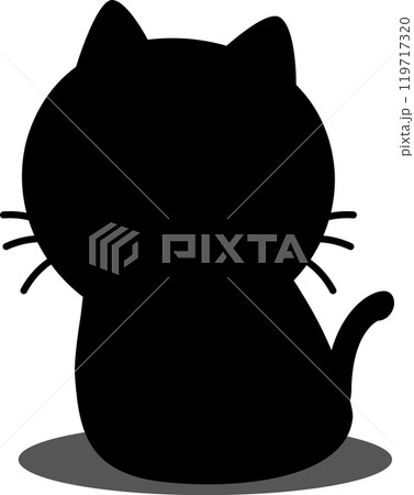 可愛い黒猫のイラスト素材 可愛い黒猫のイラスト素材 119717320