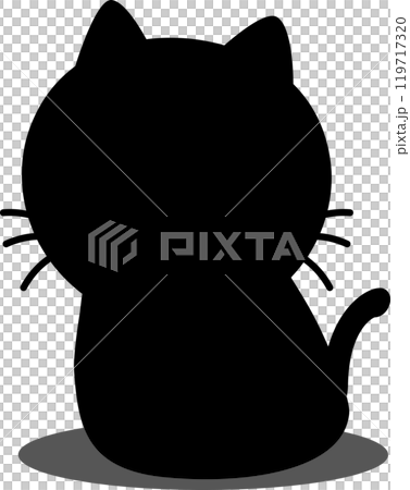 可愛い黒猫のイラスト素材 可愛い黒猫のイラスト素材 119717320