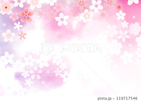 和柄　桜　年賀状　背景	 119717546