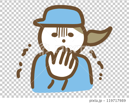 A young female worker with a pale face and troubles (upper body, front) A young female worker with a pale face and troubles (upper body, front) 119717989