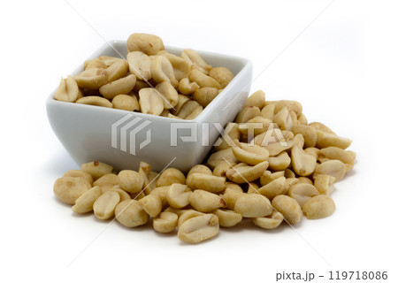 Roasted peanuts in a group 119718086