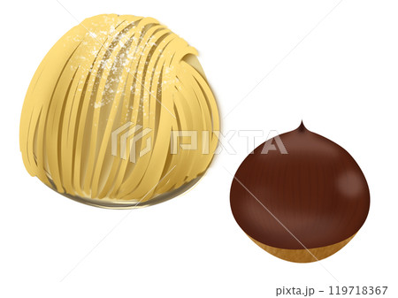 栗とモンブランのベクターイラスト 119718367