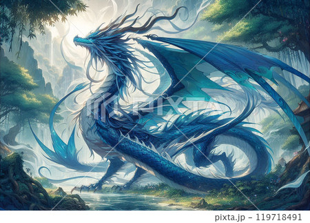 森にいる青いドラゴン 119718491