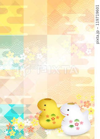 巳　年賀状　干支　背景	 119719601