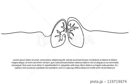 Continuous line design of Pneumonia Day vector medicine. Single line decorative elements drawn on a white background. Continuous line design of Pneumonia Day vector medicine. Single line decorative elements drawn on a white background. 119719874