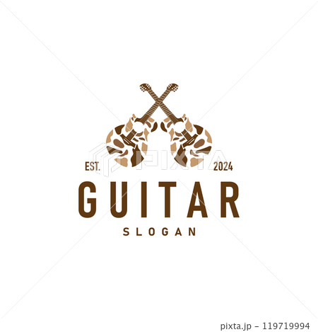 simple musical instrument guitar logo design black silhouette symbol template minimalist guitar simple musical instrument guitar logo design black silhouette symbol template minimalist guitar 119719994