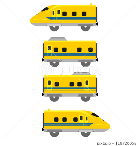 おもちゃ風の923形ドクターイエローのベクターイラスト 119720058