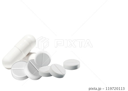 Prescription medication on a white background- studio Prescription medication on a white background- studio 119720113