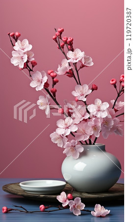 Cherry blossom flower pink story background Cherry blossom flower pink story background 119720387