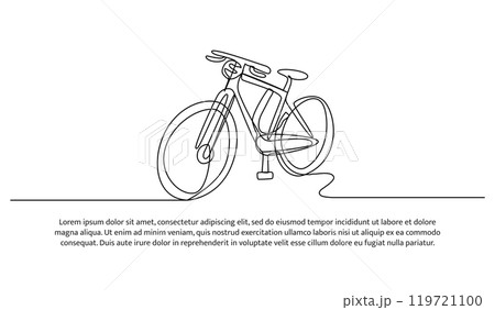 Vector illustration of bicycle shop. Modern flat in continuous line style. 119721100