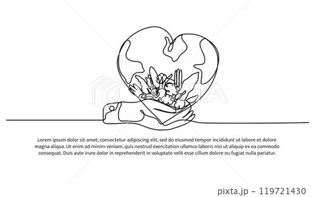 Continuous one line design of care about healthy food.Minimalist style vector illustration on white background. 119721430