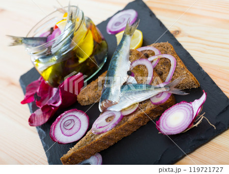 Anchovies of home salt pickling Anchovies of home salt pickling 119721727