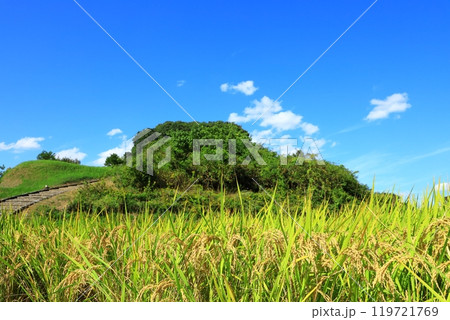 天武・持統天皇陵（檜隅大内陵）と田園風景 119721769