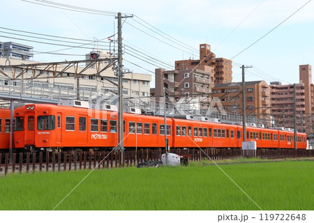 伊予鉄道古町車両工場に留置中の郊外線700系電車 伊予鉄道古町車両工場に留置中の郊外線700系電車 119722648