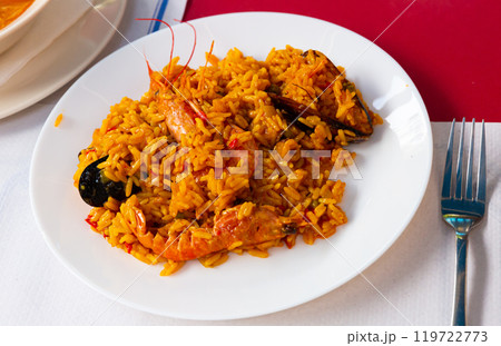 Paella with seafood Paella with seafood 119722773