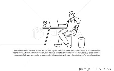 Continuous one line design of seminar. Minimalist style vector illustration on white background. Continuous one line design of seminar. Minimalist style vector illustration on white background. 119723095