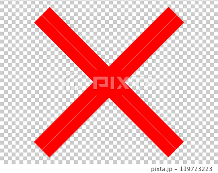 バツ印（赤いバッテンマーク） 119723223