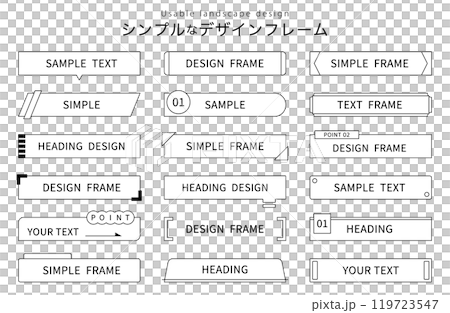 Simple frame, border, set, line, decoration, ornament, heading, treatment, design, material, decorative border, illustration Simple frame, border, set, line, decoration, ornament, heading, treatment, design, material, decorative border, illustration 119723547