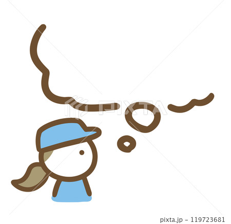 1人で考えている作業員の若い女性(上半身) 1人で考えている作業員の若い女性(上半身) 119723681