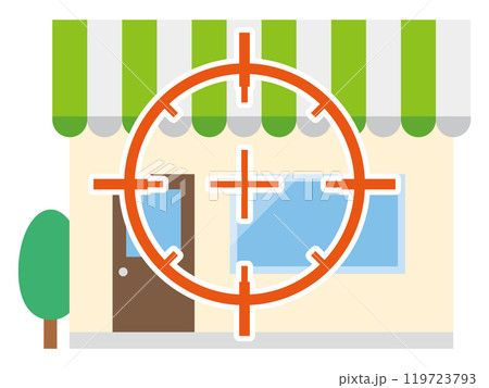 ロックオンされたお店のイラスト 119723793