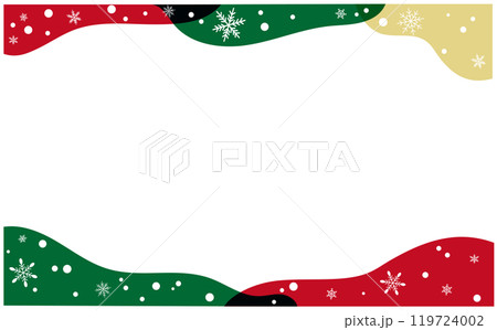 クリスマスのかわいい雪の結晶背景フレーム クリスマスのかわいい雪の結晶背景フレーム 119724002