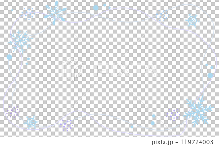 冬のかわいい雪の結晶背景フレーム 冬のかわいい雪の結晶背景フレーム 119724003