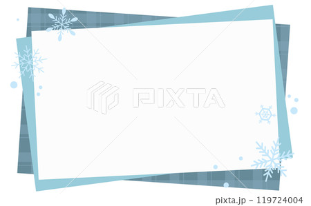 冬のかわいい雪の結晶背景フレーム 119724004