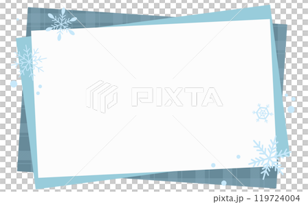 冬のかわいい雪の結晶背景フレーム 119724004