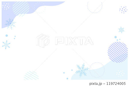 冬のかわいい雪の結晶背景フレーム 119724005