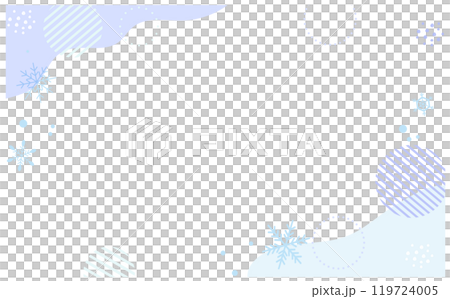 冬のかわいい雪の結晶背景フレーム 119724005