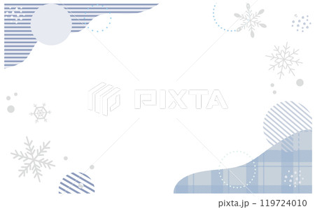 冬のかわいい雪の結晶背景フレーム 冬のかわいい雪の結晶背景フレーム 119724010
