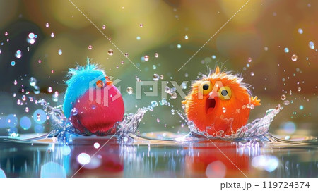 A playful bickering between two particles quickly turns into a fierce competition for dominance on the stage A playful bickering between two particles quickly turns into a fierce competition for dominance on the stage 119724374