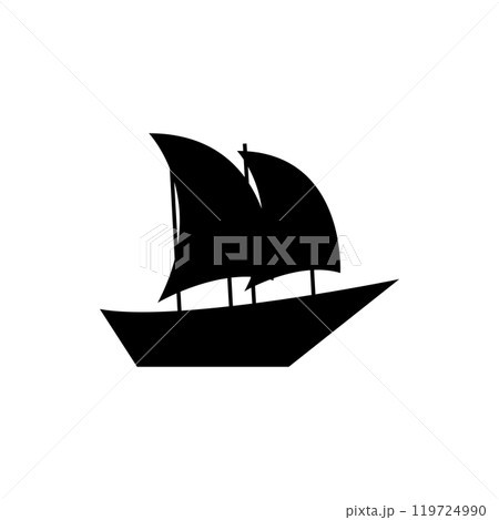 Sailing boat icon logo design template isolated illustration 119724990