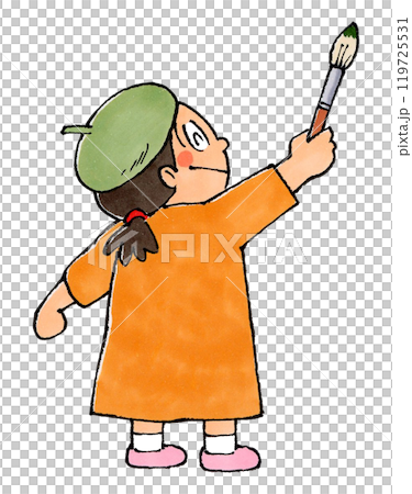 A girl with a brush 119725531