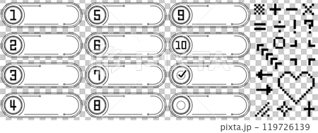 賽博龐克框架和裝飾設置黑色 119726139