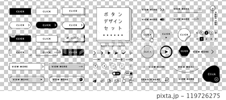 Button design ideas set monochrome Button design ideas set monochrome 119726275