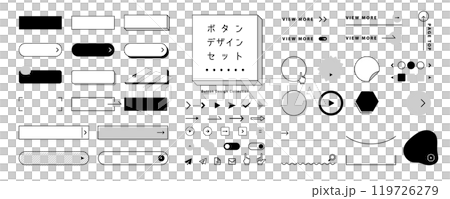 Button design ideas set Monochrome / No sample text Button design ideas set Monochrome / No sample text 119726279